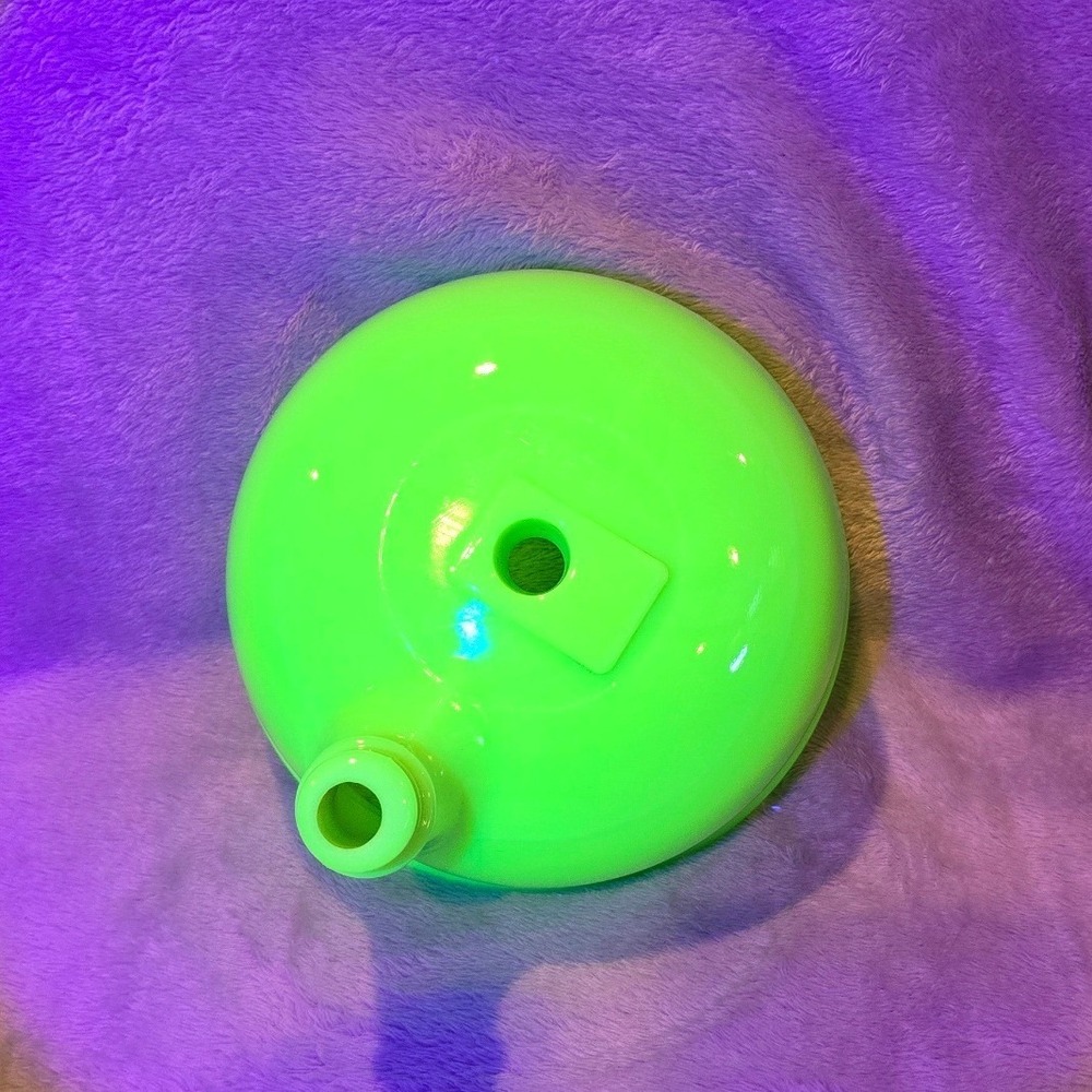 Vintage Jadeite Uranium Glass Lamp Base Part UV Glow Green Milk Glass Dome